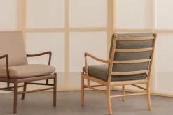 Carl Hansen & Søn OW149 Colonial lænestol, valnød olie, Terra-læder af Ole Wanscher><noscript><img width=