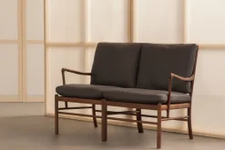 Carl Hansen & Søn OW149-2 Colonial sofa eg olie, Terra-læder af Ole Wanscher><noscript><img width=