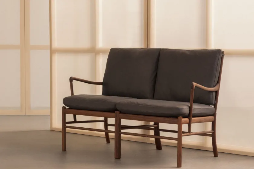 Carl Hansen & Søn OW149-2 Colonial sofa eg olie, Terra-læder af Ole Wanscher> Sofaer
