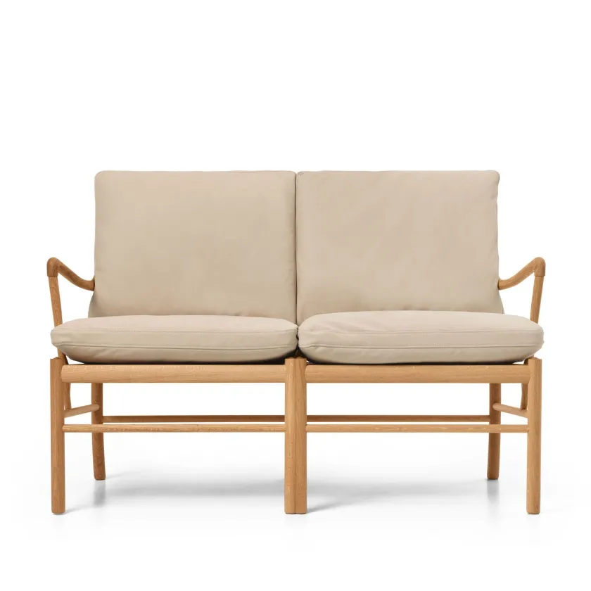 Carl Hansen & Søn OW149-2 Colonial sofa eg olie, Terra-læder af Ole Wanscher> Sofaer