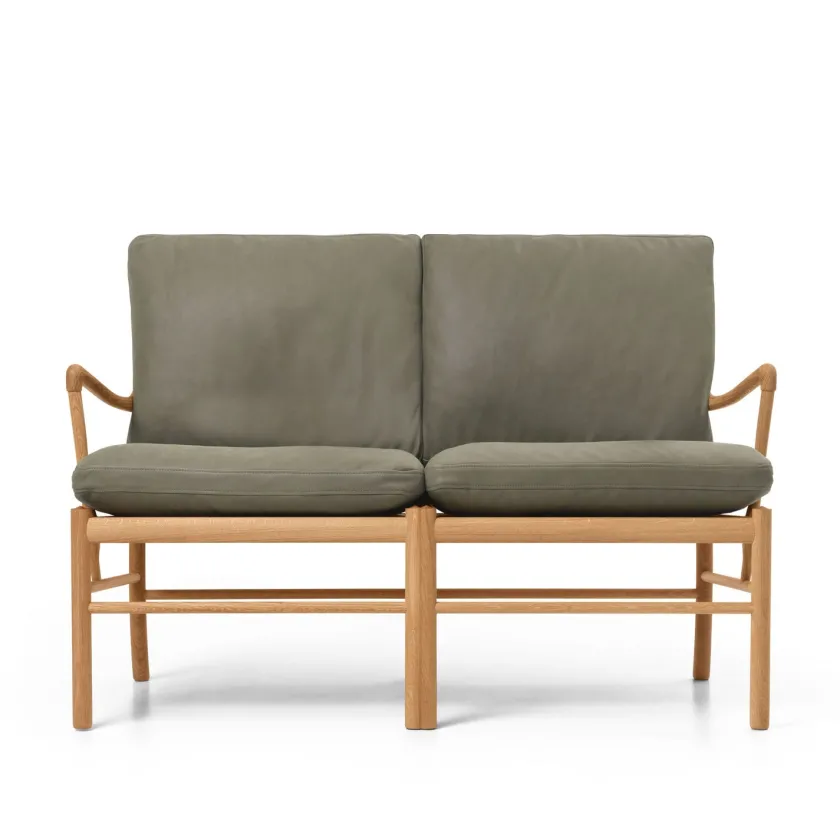 Carl Hansen & Søn OW149-2 Colonial sofa valnød olie, Terra-læder af Ole Wanscher> Sofaer