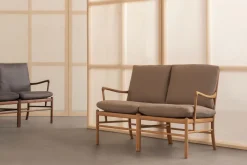 Carl Hansen & Søn OW149-2 Colonial sofa valnød olie, Terra-læder af Ole Wanscher><noscript><img width=