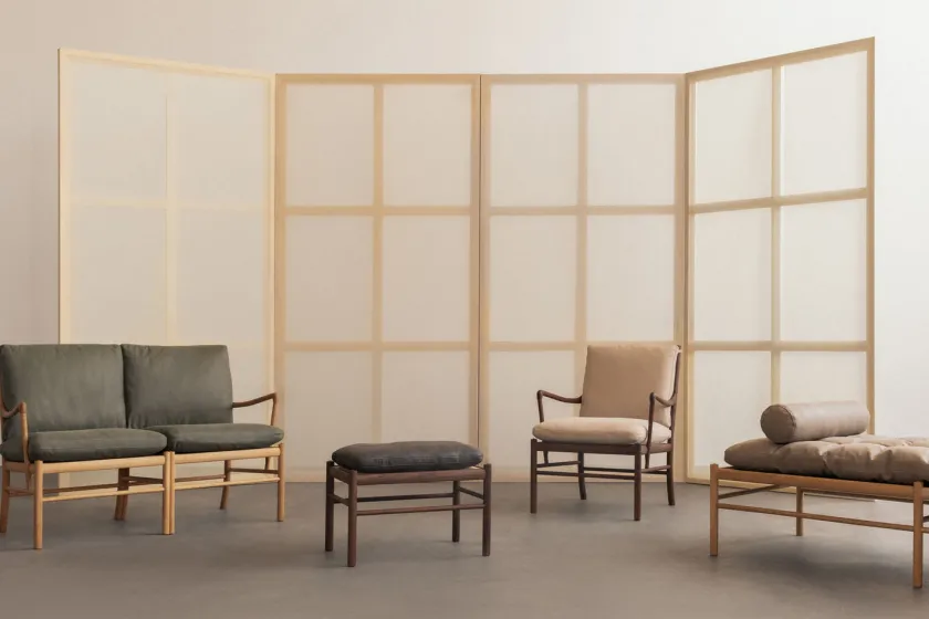 Carl Hansen & Søn OW149-2 Colonial sofa valnød olie, Terra-læder af Ole Wanscher> Sofaer