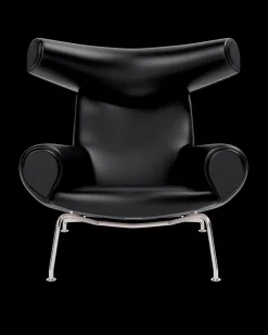 Fredericia Furniture OX Chair - Primo 88 læder i sort af Hans J. Wegner> Lænestole