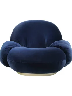 GUBI Pacha Lounge Chair w. Armrest, swivel, fra> Lænestole