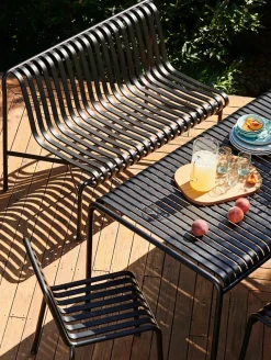 HAY Palissade Dining Bench uden armlæn, antracit fra> Havebænke