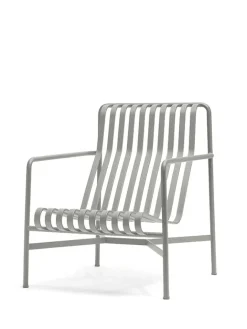 HAY Palissade Lounge Chair High, sky grey fra> Udendørs Loungemøbler|Havestole