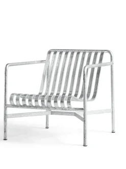HAY Palissade Lounge Chair Low, hot galvanised fra> Udendørs Loungemøbler|Havestole