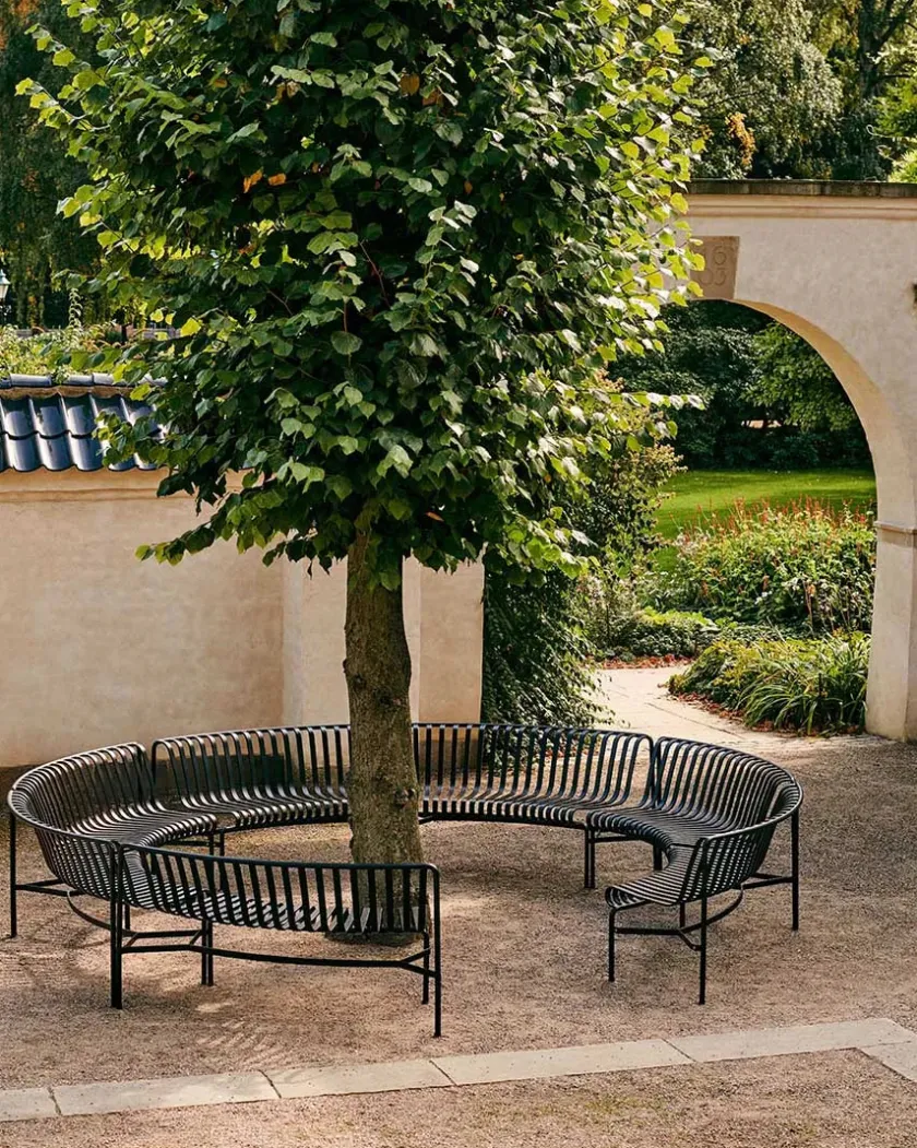 HAY Palissade Park Dining Bench, in, antracit fra> Havebænke