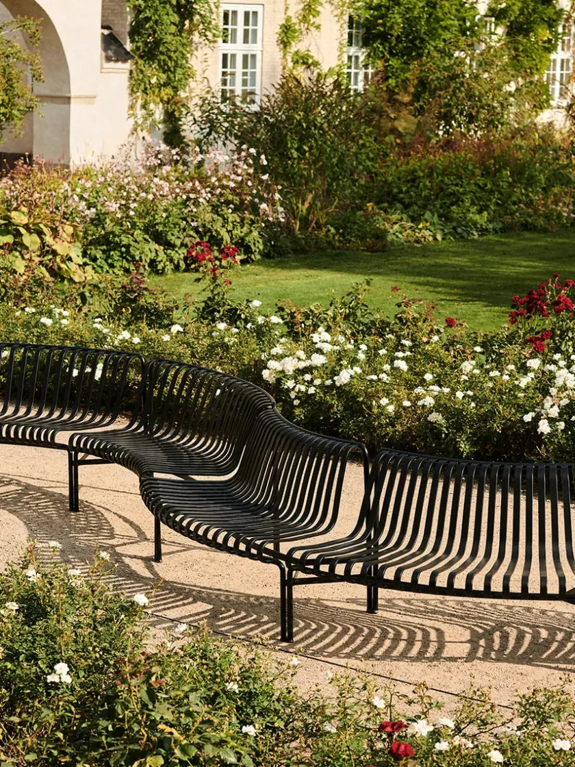 HAY Palissade Park Dining Bench, in, antracit fra> Havebænke