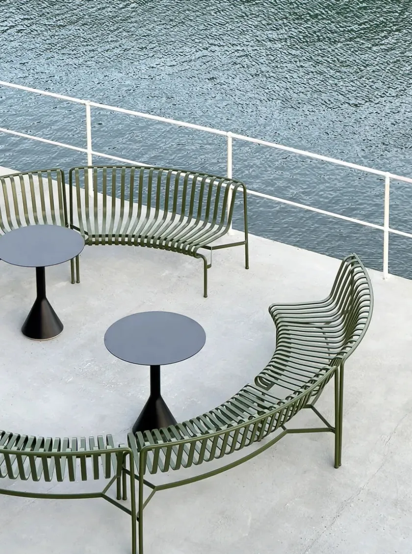 HAY Palissade Park Dining Bench, in, antracit fra> Havebænke