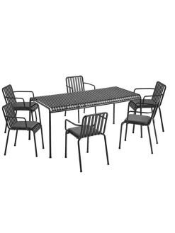 HAY Palissade sæt, 6 stole og bord i anthracite fra><noscript><img width=