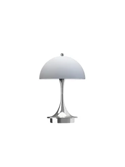 Louis Poulsen Panthella 160 Portable V3, chrome beige af Verner Panton><noscript><img width=