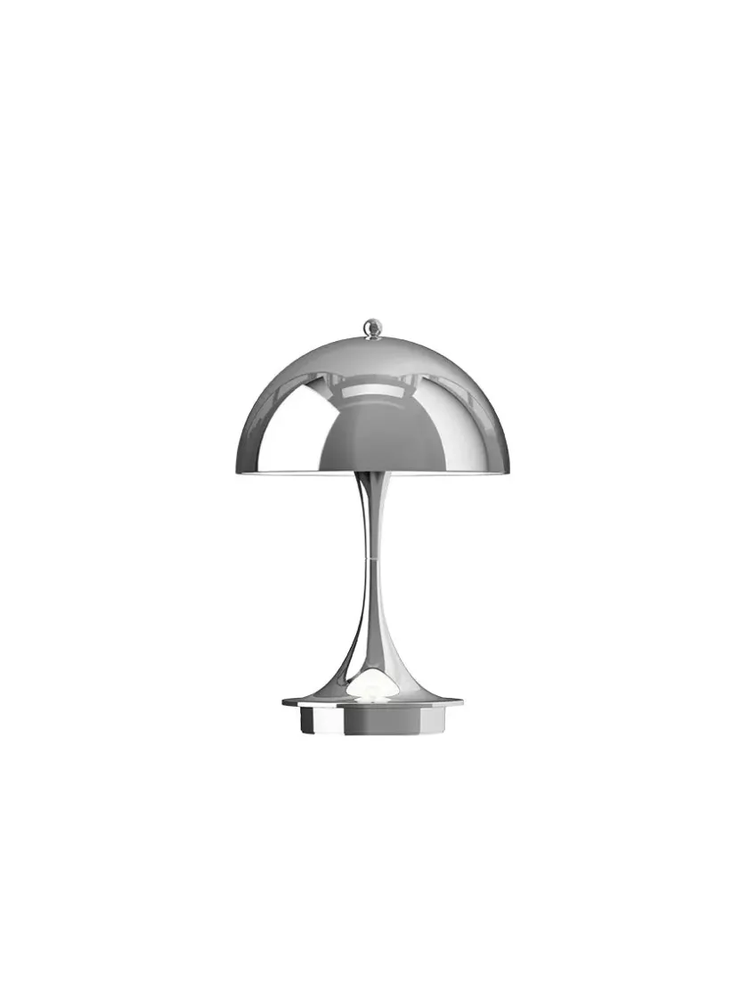 Louis Poulsen Panthella 160 Portable V3, chrome beige af Verner Panton> Gaver Til Hende|Portable Lamper