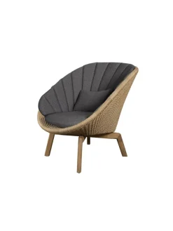 Cane-line Peacock Loungestol, Flat Weave m/ben i teak fra> Udendørs Loungemøbler|Havestole
