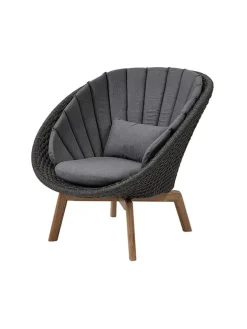 Cane-line Peacock Loungestol, Soft Rope m/ben i teak fra> Udendørs Loungemøbler|Havestole