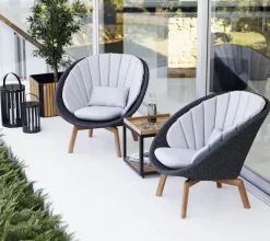 Cane-line Peacock Loungestol, Soft Rope m/ben i teak fra><noscript><img width=