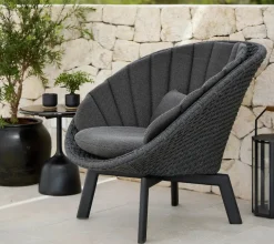 Cane-line Peacock Loungestol, Soft Rope m/ben i alu fra> Udendørs Loungemøbler|Havestole