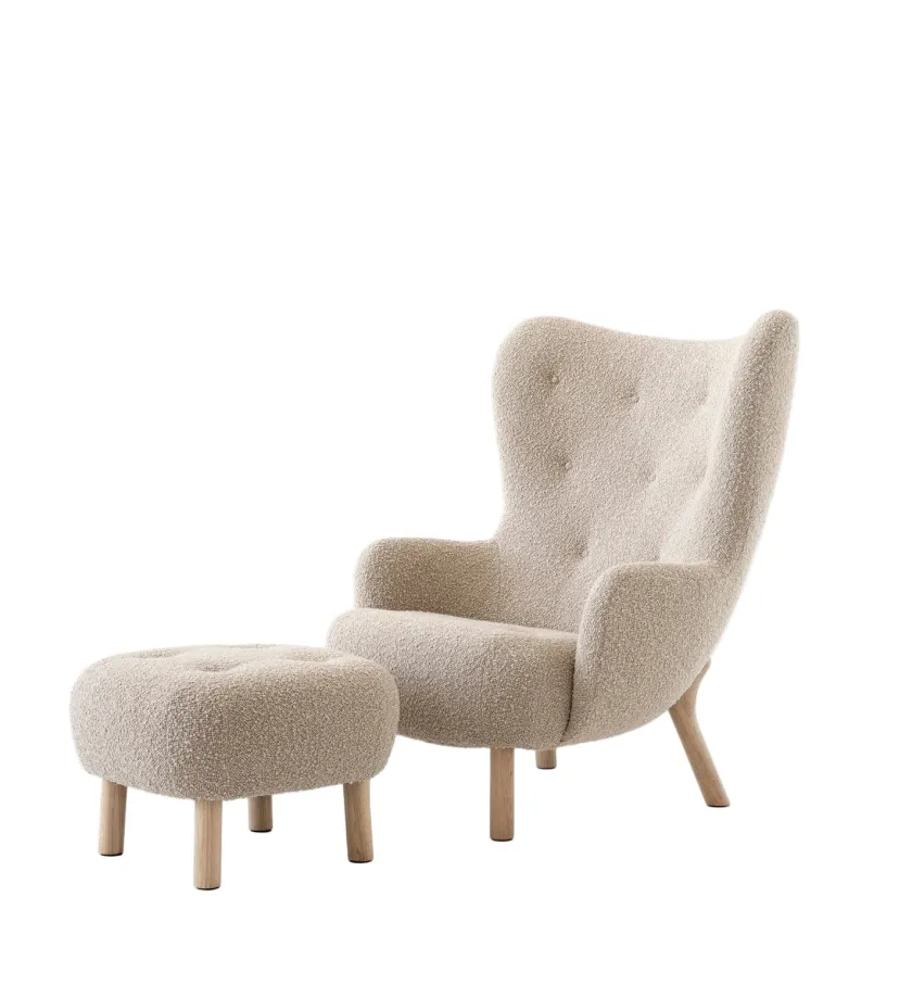 &Tradition Petra VB3 lænestol inkl. Skammel, Sheepskin honey 50 fra> Lænestole