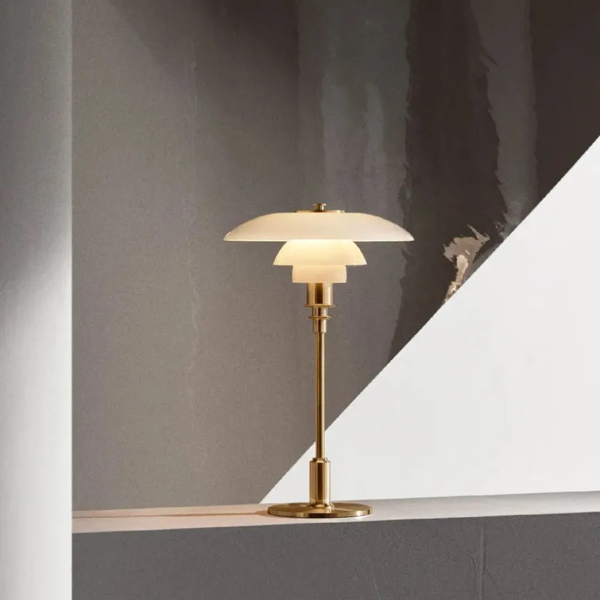 Louis Poulsen PH 3/2 Bordlampe, messing metalliseret fra> Skrivebordslamper|Spots