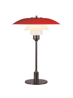 Louis Poulsen PH 3½-2½ Bordlampe, rød af Poul Henningsen> Spots
