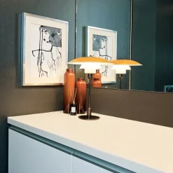 Louis Poulsen PH 3½-2½ Bordlampe, rød af Poul Henningsen><noscript><img width=