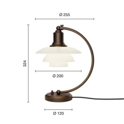 Louis Poulsen PH 2/2 Luna Bordlampe, Aged Brass fra><noscript><img width=