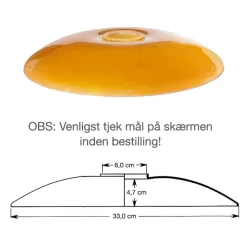 Louis Poulsen PH 3½-3 Overskærm i ravfarvet glas fra> Louis Poulsen Lampeskærme|Reservedele Til Lamper