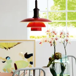 Louis Poulsen PH 3½-3 Pendel, rød af Poul Henningsen> Pendler|Spots