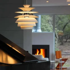 Louis Poulsen PH Snowball, dusty blue/brass af Poul Henningsen><noscript><img width=