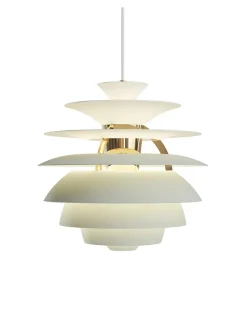 Louis Poulsen PH Snowball, dusty green/brass af Poul Henningsen> Spots|Pendler