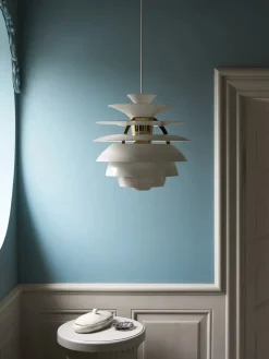 Louis Poulsen PH Snowball, dusty green/chrome af Poul Henningsen><noscript><img width=