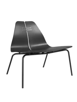 Fritz Hansen PK23 Lounge Chair, black/steel af Poul Kjærholm><noscript><img width=