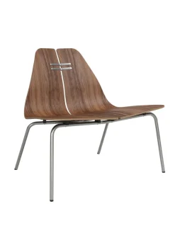 Fritz Hansen PK23 Lounge Chair, walnut/steel af Poul Kjærholm> Loungestole|Lænestole