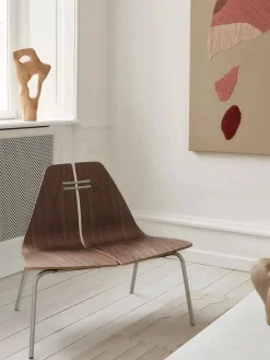 Fritz Hansen PK23 Lounge Chair, walnut/steel af Poul Kjærholm> Loungestole|Lænestole