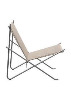 Fritz Hansen PK4 Loungestol i natur, sort stel af Poul Kjærholm><noscript><img width=