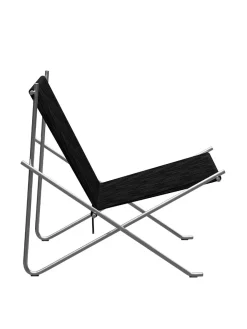 Fritz Hansen PK4 Loungestol i natur, sort stel af Poul Kjærholm><noscript><img width=