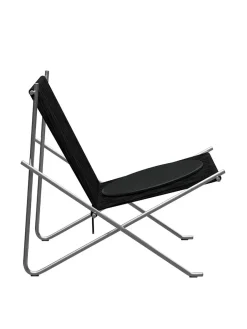 Fritz Hansen PK4 Loungestol i natur, sort stel af Poul Kjærholm><noscript><img width=