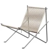 Fritz Hansen PK4 Loungestol i natur, stålstel af Poul Kjærholm> Loungestole|Lænestole