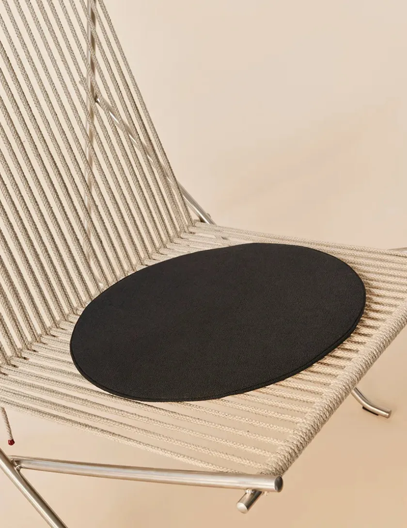 Fritz Hansen PK4 Loungestol i natur, stålstel af Poul Kjærholm> Loungestole|Lænestole