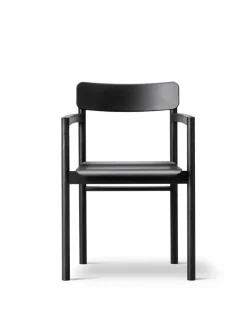 Fredericia Furniture Post Spisebordsstol, eg sort lak fra> Spisebordsstole