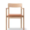 Fredericia Furniture Post Spisebordsstol, sædepolstret max 95 læder fra> Spisebordsstole