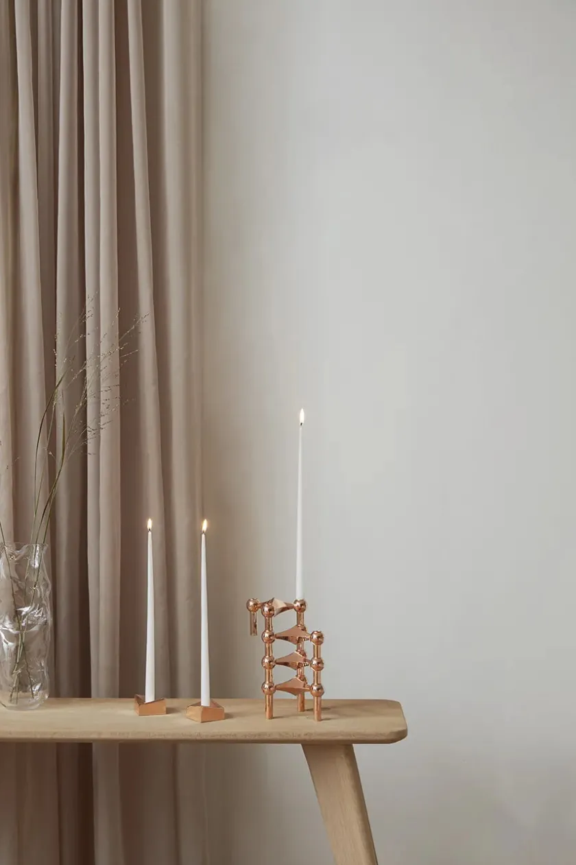 STOFF Nagel Reflect Lysestage, sort krom fra> Lysestager