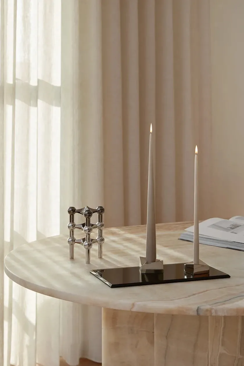 STOFF Nagel Reflect Lysestage, sort krom fra> Lysestager