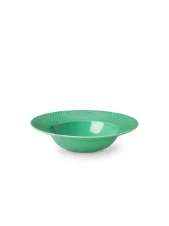 Lyngby Porcelæn Rhombe dyb tallerken, grøn Ø24,5 cm fra><noscript><img width=