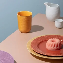 Lyngby Porcelæn Rhombe krus, gul fra> Service