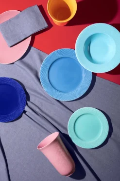 Lyngby Porcelæn Rhombe oval fad, rosa fra><noscript><img width=