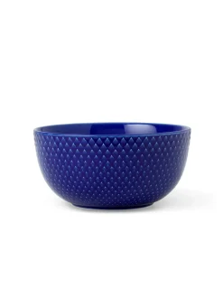 Lyngby Porcelæn Rhombe skål, mørk blå Ø22 cm fra><noscript><img width=