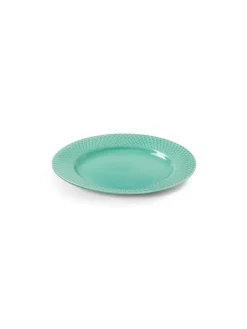 Lyngby Porcelæn Rhombe tallerken, aqua Ø21 cm fra><noscript><img width=