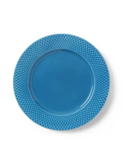 Lyngby Porcelæn Rhombe tallerken, blå Ø27 cm fra> Service